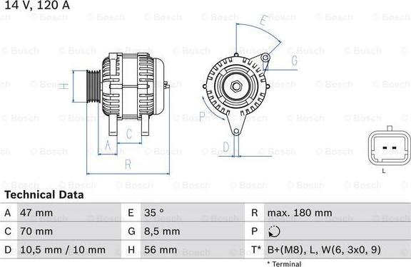 BOSCH 0 986 043 091 - Генератор unicars.by