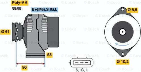 BOSCH 0 986 043 061 - Генератор unicars.by