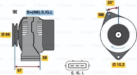 BOSCH 0 986 043 021 - Генератор unicars.by