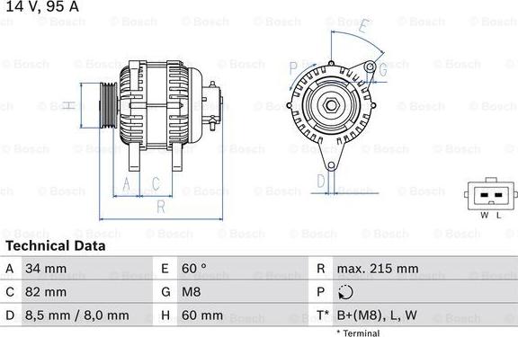 BOSCH 0 986 043 141 - Генератор unicars.by