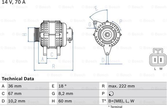 BOSCH 0 986 043 101 - Генератор unicars.by