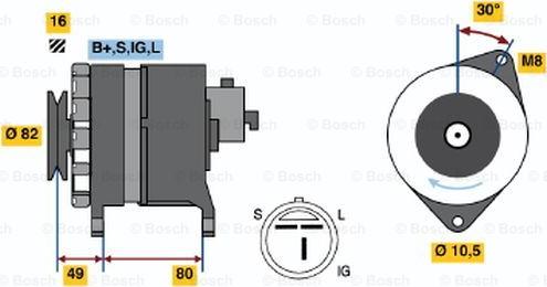 BOSCH 0 986 043 121 - Генератор unicars.by