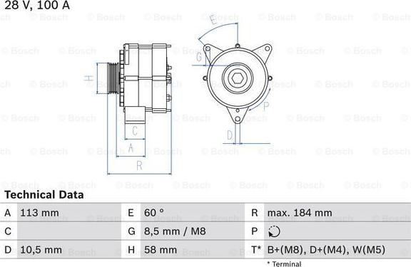 BOSCH 0 986 043 890 - Генератор unicars.by