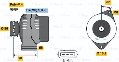 BOSCH 0 986 042 991 - Генератор unicars.by