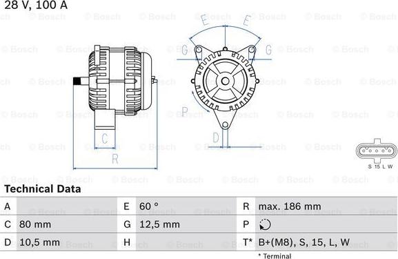 BOSCH 0 986 042 590 - Генератор unicars.by