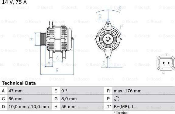 BOSCH 0 986 042 191 - Генератор unicars.by