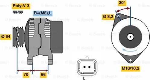 BOSCH 0 986 042 101 - Генератор unicars.by