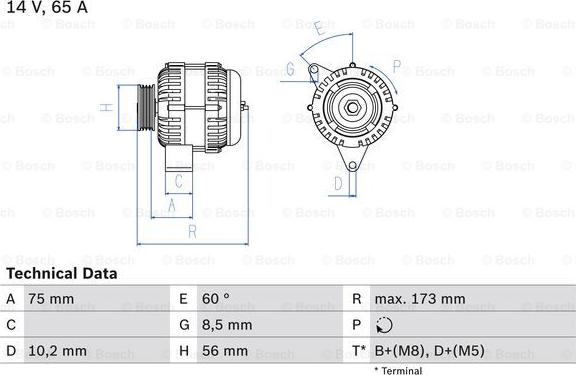 BOSCH 0 986 042 111 - Генератор unicars.by