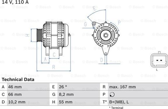 BOSCH 0 986 042 181 - Генератор unicars.by