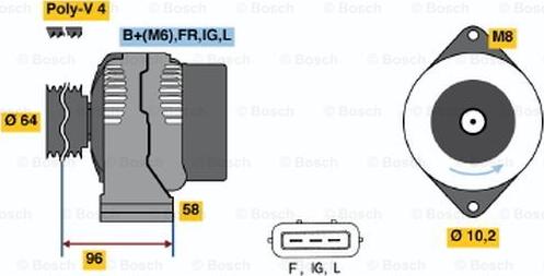 BOSCH 0 986 042 861 - Генератор unicars.by