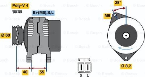 BOSCH 0 986 042 871 - Генератор unicars.by