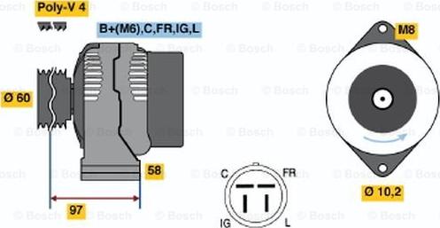 BOSCH 0 986 042 341 - Генератор unicars.by