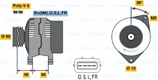 BOSCH 0 986 042 301 - Генератор unicars.by