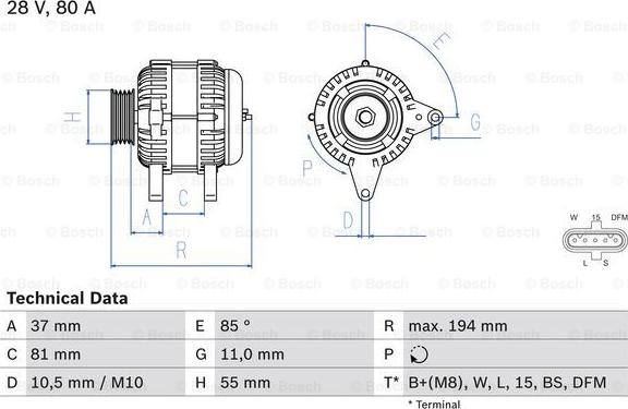 BOSCH 0 986 047 410 - Генератор unicars.by