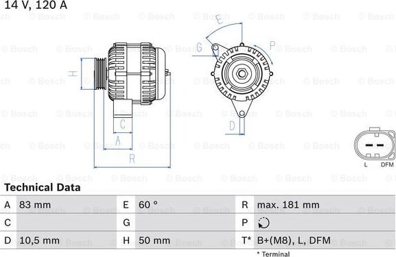 BOSCH 0 986 047 540 - Генератор unicars.by