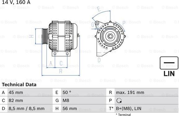 BOSCH 0 986 047 500 - Генератор unicars.by