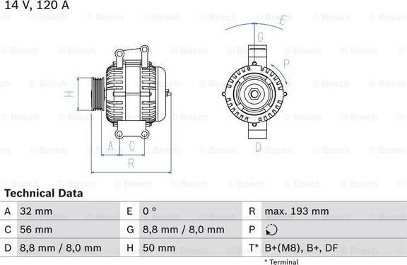 BOSCH 0 986 047 660 - Генератор unicars.by