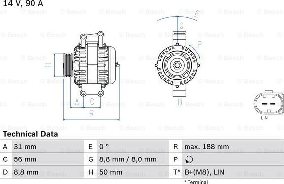 BOSCH 0 986 047 840 - Генератор unicars.by