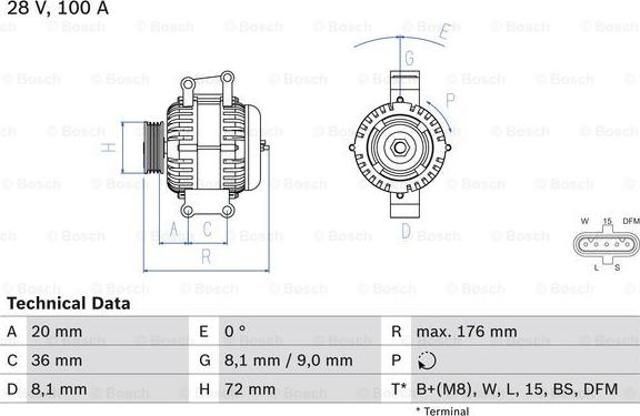 BOSCH 0 986 047 820 - Генератор unicars.by