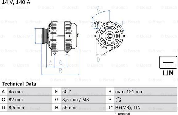 BOSCH 0 986 047 380 - Генератор unicars.by