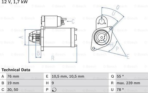 BOSCH 0 986 019 960 - Стартер unicars.by