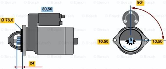 BOSCH 0 986 019 900 - Стартер unicars.by