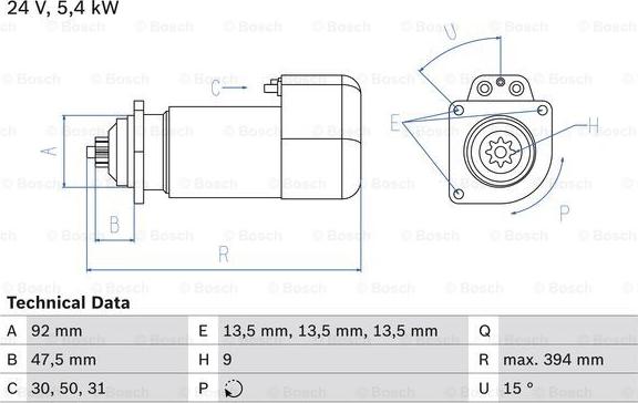 BOSCH 0 986 019 000 - Стартер unicars.by