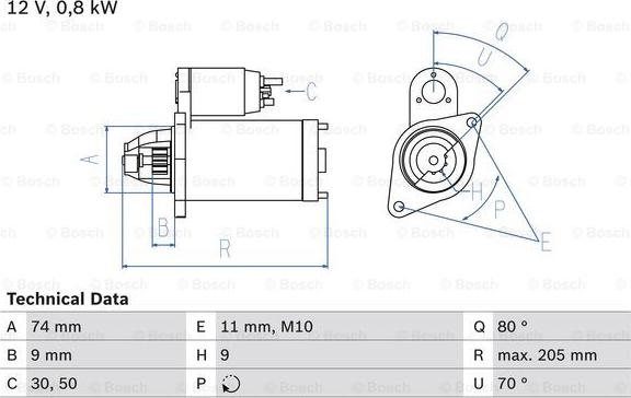 BOSCH 0 986 019 141 - Стартер unicars.by