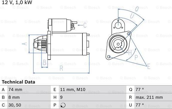 BOSCH 0 986 019 151 - Стартер unicars.by