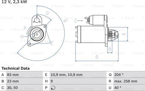 BOSCH 0 986 019 820 - Стартер unicars.by