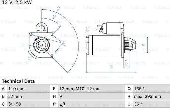 BOSCH 0 986 019 320 - Стартер unicars.by