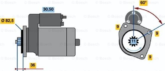 BOSCH 0 986 014 950 - Стартер unicars.by