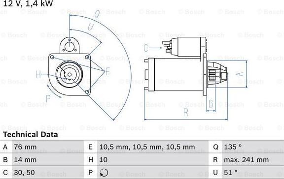 BOSCH 0 986 014 600 - Стартер unicars.by