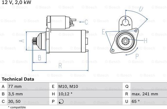 BOSCH 0 986 014 141 - Стартер unicars.by