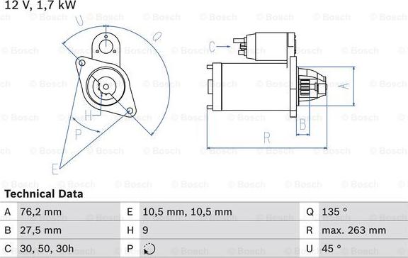 BOSCH 0 986 014 890 - Стартер unicars.by