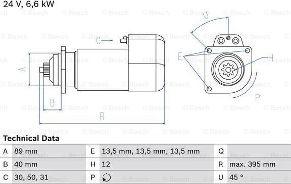 BOSCH 0 986 015 670 - Стартер unicars.by