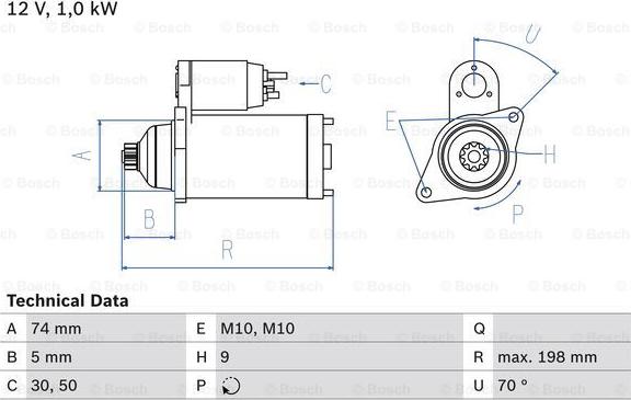 BOSCH 0 986 015 001 - Стартер unicars.by