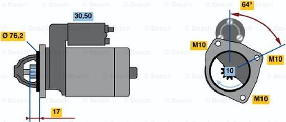 BOSCH 0 986 015 260 - Стартер unicars.by