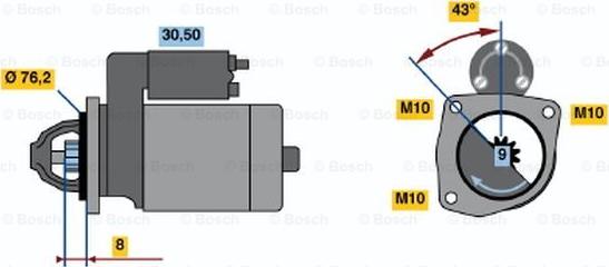 BOSCH 0 986 015 230 - Стартер unicars.by