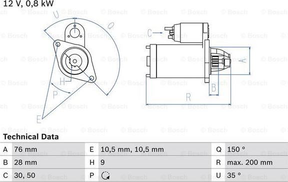 BOSCH 0 986 015 701 - Стартер unicars.by