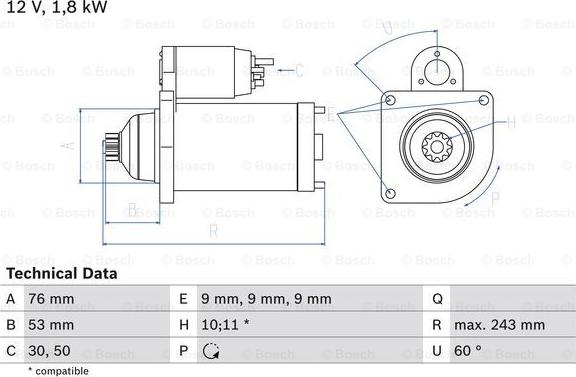 BOSCH 0 986 016 990 - Стартер unicars.by