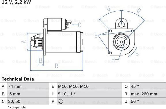 BOSCH 0 986 016 950 - Стартер unicars.by