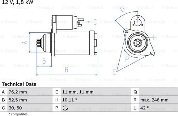 BOSCH 0 986 016 980 - Стартер unicars.by