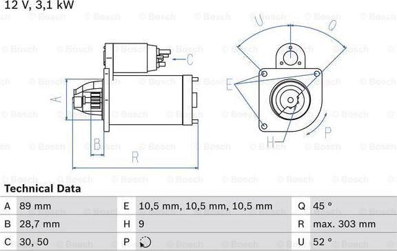 BOSCH 0 986 016 550 - Стартер unicars.by