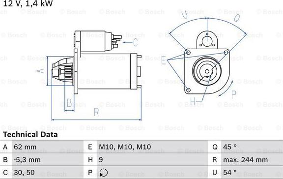 BOSCH 0 986 016 120 - Стартер unicars.by