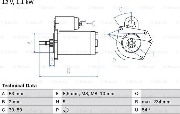 BOSCH 0 986 016 800 - Стартер unicars.by