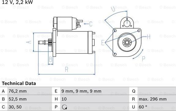 BOSCH 0 986 016 340 - Стартер unicars.by