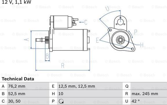 BOSCH 0 986 016 300 - Стартер unicars.by