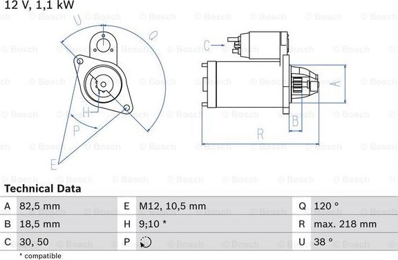 BOSCH 0 986 016 280 - Стартер unicars.by