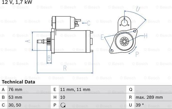 BOSCH 0 986 016 700 - Стартер unicars.by